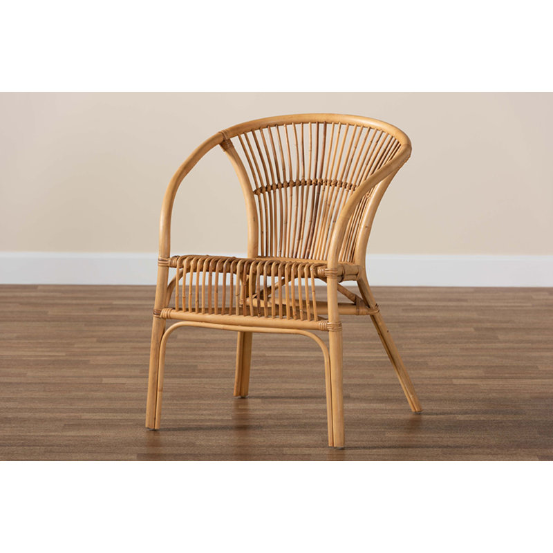 Bayou Breeze Oesch Rattan Arm Chair in Brown Wayfair